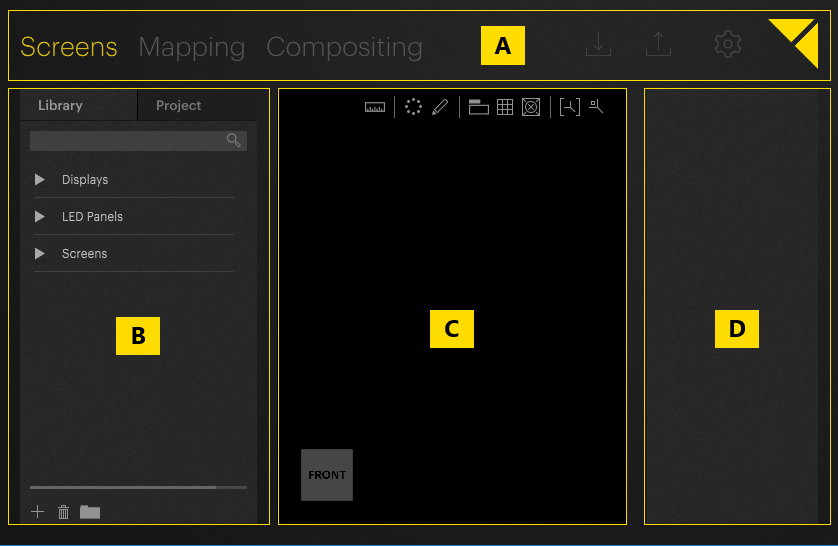 Main areas of the user interface